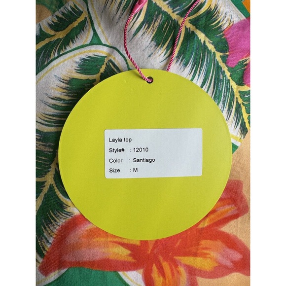 ALDEN ADAIR Layla Top In Santiago NWT Sz M Tropical Vacation Resort $212 - Picture 8 of 8